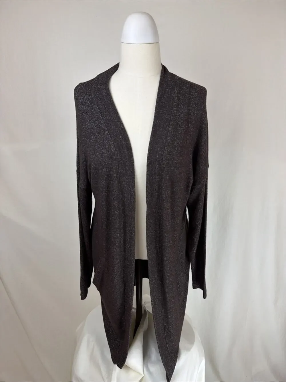 NWT Soya Concept Biara Brown Long Open Drop Shoulder Cardigan Sweater XL #0721